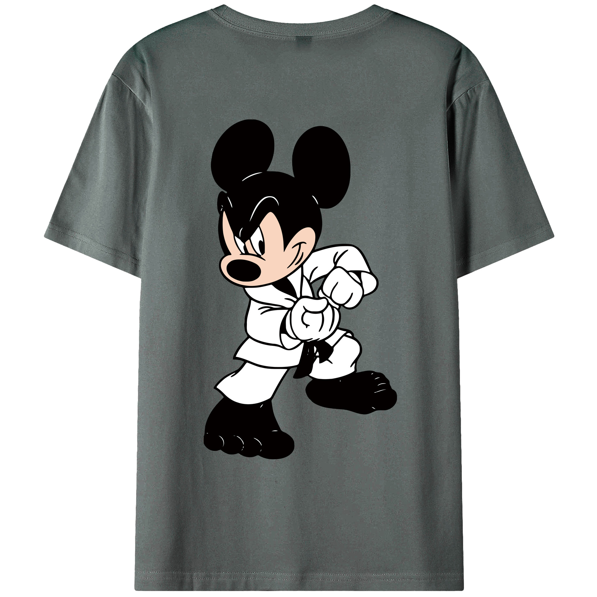 ミッキーマウス Mickey Mouse 綿100％ メンズ半袖Tシャツ（バックプリント） 通気性